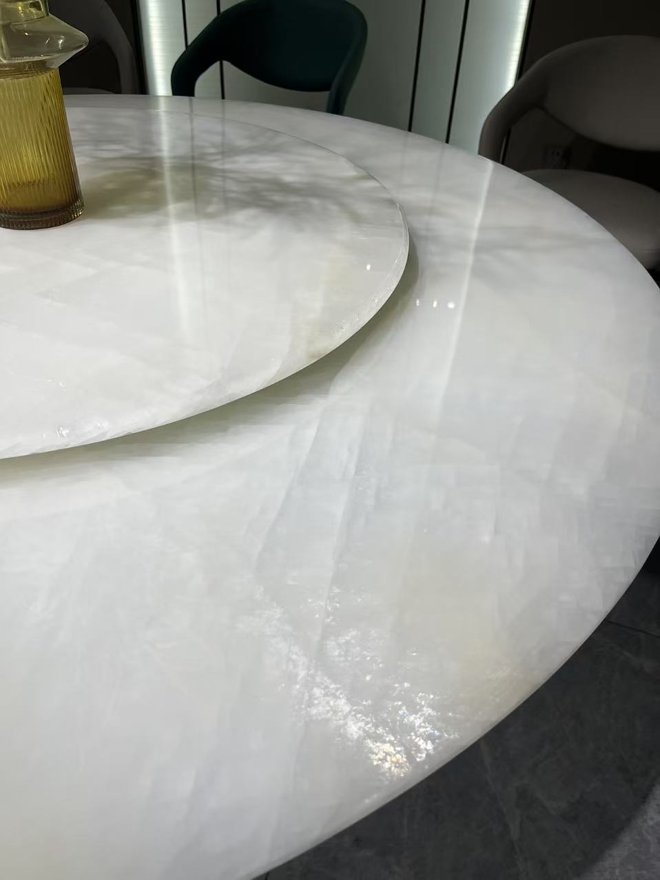 Lumina  Modern Luxury  Round Dining Table  with Lazy Susan
